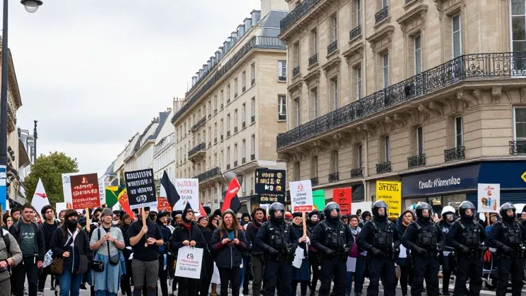Illustration for: France arrests 135 as 70,000 police guard second week of price protests