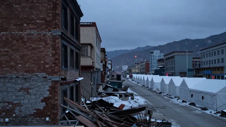 Illustration for: Nagqu Deploys 1,600 Workers to Rebuild After 7.0 Quake Flattens 339 Homes